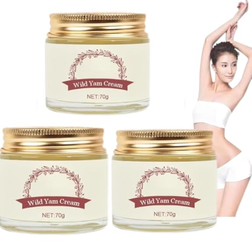 Wild Yam Cream, Wild Yam Cream Bio, Wild Yam Cream Bio für Frauen, Feuchtigkeitscreme für die Haut, Wild Yam Cream Botanische ausgleichende Körpercreme für alle Hauttypen (3 Stück) von Generisch