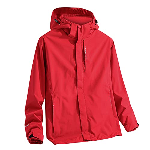 Windbreaker Herren Fahrrad 5Xl, Herren Outdoor Jacke Leichte Regenjacke Winddichte Atmungsaktiv Funktionsjacke Innenfutter Übergangsjacke Zweiteilige Softshelljacke Outdoor Regenparka Kapuzenjacke von Generisch