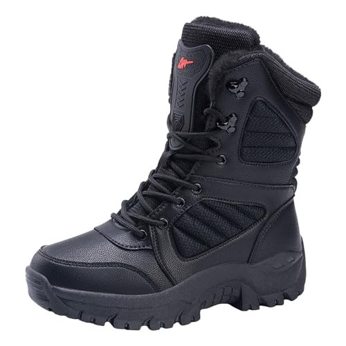 Winter Barfußschuhe Herren Gefüttert Wasserdicht Leicht Warm Herrenstiefel Barfußschuhe Mit Reißverschluss Barfuß Winterschuhe Herrenschuhe Schwarz Winter Winterstiefel Outdoor Braun Schneestiefel von Generisch