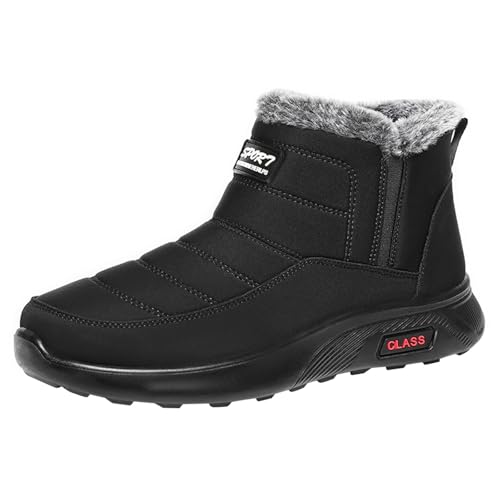 Winter Bequeme Baumwollschuhe Anti-Rutsch-Stiefel Für Frauen Schneestiefel Waetpoof Winterschuhe Damen Gefüttert (Black, 41) von Generisch