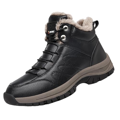 Winter Boots Herren Elegant Stiefeletten Wasserdicht Schneestiefel mit Fleece Gefüttert Schneeboots Rutschfeste Sohlen Winterstiefel Wärme und Komfort Schlupfstiefel Casual Thermostiefel von Generisch