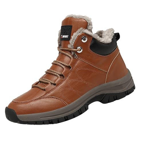 Winter Boots Herren Elegant Stiefeletten Wasserdicht Schneestiefel mit Fleece Gefüttert Schneeboots Rutschfeste Sohlen Winterstiefel Wärme und Komfort Schlupfstiefel Casual Thermostiefel von Generisch