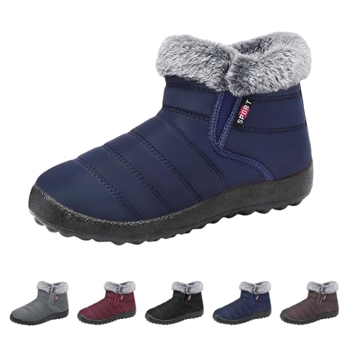 Winter Boots Women Winterstiefel Damen Winter Fleece Gefüttert Dicke Schneestiefel Ankle Boots Stiefeletten Bequem Wasserdicht rutschfest Breite Ankle Damen von Generisch