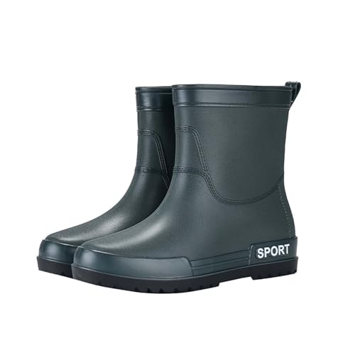 Winter Gummistiefel Damen Stiefel Wasserdicht Herren Regen Slip Freizeitschuhe Kurze Stiefel Wasser Outdoor Herren Freizeitschuhe Schuhe Blau Rot (Green,41) von Generisch