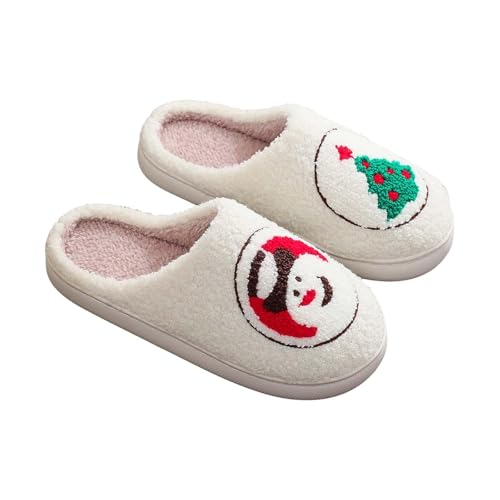 Winter Hausschuhe Damen Lustig, Weihnachts Pantoffeln Damen Weihnachtsmann Cozy Slippers Weiche Rutschfeste Hauspantoffeln Flauschige Hausschuhe Outdoor Indoor Damenschuhe Weihnachten Schlupfschuhe von Generisch