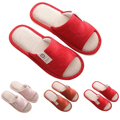 Winter Hausschuhe Damen Plüsch House Slippers Leicht Filzpantoffeln Damen rutschfest Warm Hotelslipper Weiche Winterhausschuhe Unisex Pantoletten Flache Hauspatschen Flauschig Filzhausschuhe von Generisch