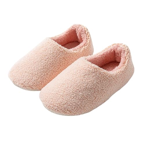 Winter Hausschuhe Damen Warm Hausschuhes Damen Plüschtier Pantoffeln Warm Gefüttert Filzpantoffeln Cute Winterschuhe Bequem Hauspantoffeln rutschfest Hauslatschen Einfarbig Slippers von Generisch