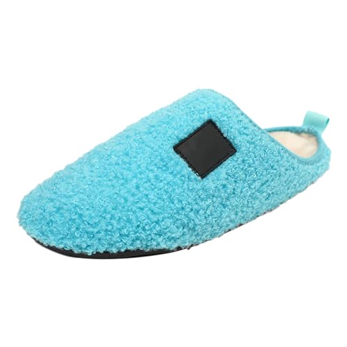 Winter Hausschuhe für Damen Baumwolle Bequeme Slipper mit samtiger Innenausstattung ideal für den Innenbereich weiche Sohle perfekte warme Begleiter (Blue, 39) von Generisch