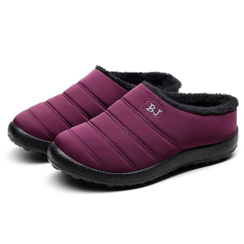 Winter-Schneestiefel für Damen, Herren Damen Winterstiefel, gefüttert, wasserdicht, rutschfest, Stiefeletten, warme Outdoor-Schuhe mit Fellfutter Winterschuhe von Generisch