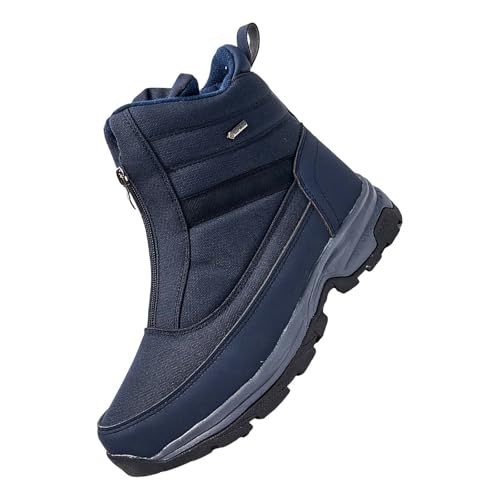 Winter Schuhe Herren Warm, Herren Schneestiefel Gefüttert Winterstiefel Mit Reißverschluss Schneeschuhe Snowboots Ohne Schnürsenkel Bootsschuhe wasserdichte Wanderschuhe Warme Winterschuhe Thermo von Generisch