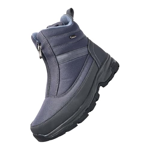 Winter Schuhe Herren Warm, Herren Schneestiefel Gefüttert Winterstiefel Mit Reißverschluss Schneeschuhe Snowboots Ohne Schnürsenkel Bootsschuhe wasserdichte Wanderschuhe Warme Winterschuhe Thermo von Generisch
