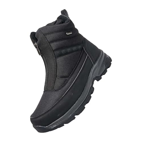Winter Schuhe Herren Warm, Herren Schneestiefel Gefüttert Winterstiefel Mit Reißverschluss Schneeschuhe Snowboots Ohne Schnürsenkel Bootsschuhe wasserdichte Wanderschuhe Warme Winterschuhe Thermo von Generisch