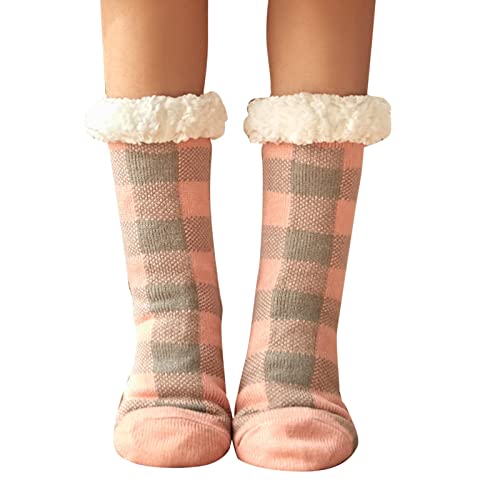 Winter-Teppich-Socken -verdickte karierte gedruckte Schlaf-Schnee-Socken Socken Herren Set (One Size) von Generisch