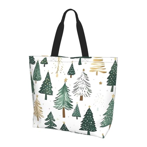 Winter Tree Tote Bag Damen Schulterhandtaschen Weihnachten Einkaufstaschen Wasserabweisend Große Handtasche mit Innentasche für Arbeit Reise Schule von Generisch
