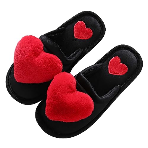 Winter Weiche Hausschuhe Damen Geschlossen Filzhausschuhe Damen Warm Slippers Flauschig Plüsch Winterhausschuhe Rutschfest Kuschelig Slipper Gefüttert Hauspantoffeln Orthopädische Hausschuhe von Generisch
