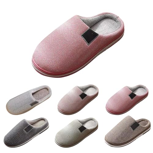 Winter Weiche Hausschuhe Damen Plüsch Leicht Filzpantoffeln Damen rutschfest House Slippers Warm Winterhausschuhe Unisex Pantoffeln Aus Memory-Schaum Flache Hauspatschen Flauschig Filzhausschuhe von Generisch