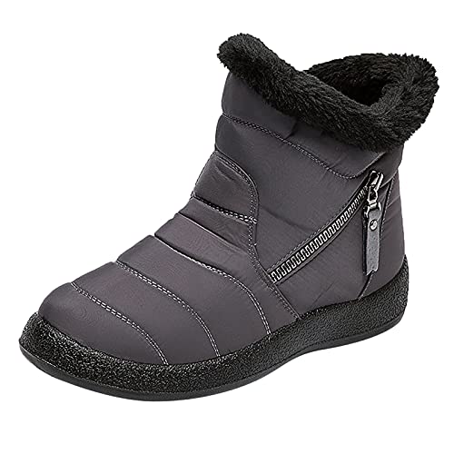 Winterboots Damen Gefüttert Kurzstiefel Winterschuhe Damen Wasserdicht Schneeschuhe Rutschfest Wanderschuhe Trekkingschuhe Arbeitsschuhe Winter Boots Thermostiefel Stiefeletten Schlupfstiefel von Generisch