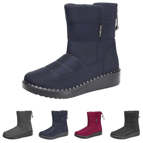 Winterboots Damen Gefüttert - Schneestiefel Herren Wasserdicht, Outdoorstiefel Breite Füße Snowboots Niedrige Wanderschuhe Orthopädische Schneeschuhe Warm Freizeitschuhe rutschfest Bootsschuhe von Generisch