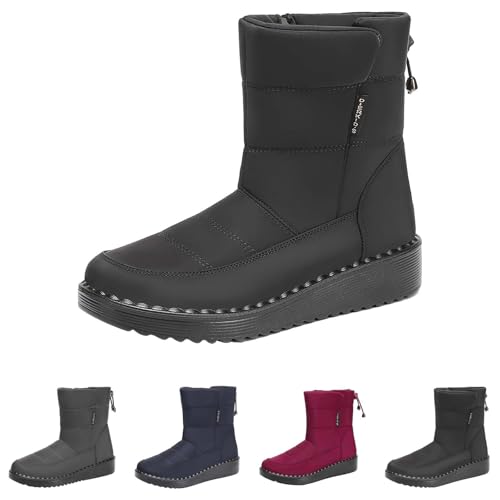 Winterboots Damen Gefüttert - Schneestiefel Herren Wasserdicht, Outdoorstiefel Breite Füße Snowboots Niedrige Wanderschuhe Orthopädische Schneeschuhe Warm Freizeitschuhe rutschfest Bootsschuhe von Generisch