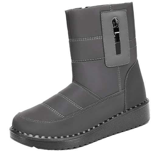 Winterboots Damen Gefüttert - Schneestiefel Herren Wasserdicht, Outdoorstiefel Breite Füße Snowboots Niedrige Wanderschuhe Orthopädische Schneeschuhe Warm Freizeitschuhe rutschfest Bootsschuhe von Generisch