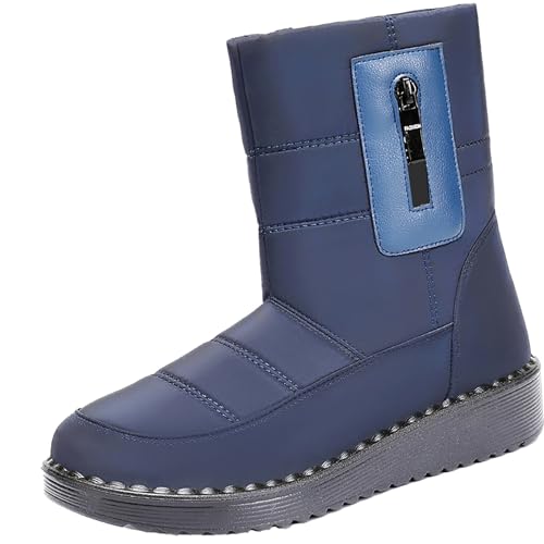 Winterboots Damen Gefüttert - Schneestiefel Herren Wasserdicht, Outdoorstiefel Breite Füße Snowboots Niedrige Wanderschuhe Orthopädische Schneeschuhe Warm Freizeitschuhe rutschfest Bootsschuhe von Generisch