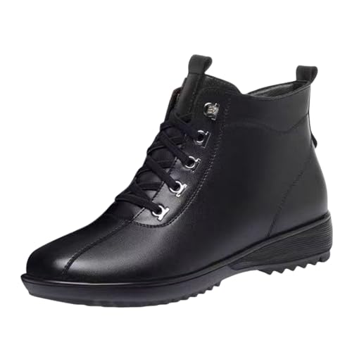 Winterboots Damen Winterstiefel Damen Winterboots Outdoor rutschfeste Weitschaft Warme Fleece Kurzstiefeletten Elastische Ergonomie Breite Füße Winter Boots von Generisch