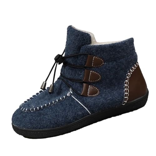 Winterboots Damen Winterstiefeletten Damen Gefüttert Winter Schuhe Outdoor Rutschfeste Weitschaft Warme Fleece Kurzstiefeletten Elastische Ergonomie Winterstiefel von Generisch