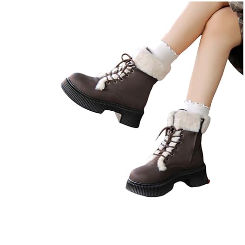 Winterboots Damen Winterstiefeletten Damen Gefüttert Winterboots Outdoor Rutschfeste Weitschaft Warme Fleece Winterschuhe Elastische Ergonomie Winter Boots von Generisch