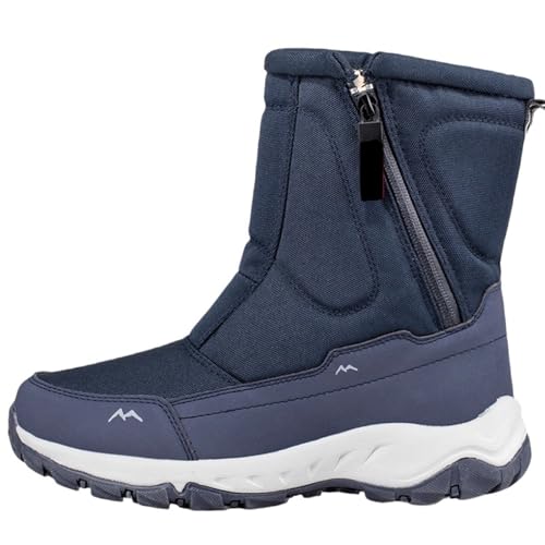 Winterboots Herren Gefüttert Schneeboots Fleece Winterstiefel Wasserabweisend Snowboots Mid Schneestiefel Anti-Rutsch Wollstiefel Weich Leicht Schlupfstiefel mit Erhöhung Thermostiefel von Generisch