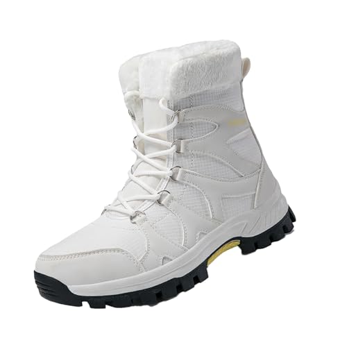 Winterboots Herren Leder Schneestiefel Wasserdichte Winterstiefel Fleecefutter Wollstiefel Rutschfest Sohlen Skischuhe Bequem Schneeboots Thermal Schnürstiefel Geeignet für den Winter von Generisch