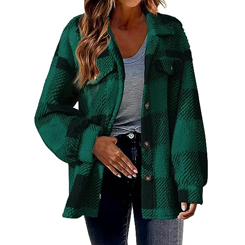 Winterjacke Damen Große Größen - Damen Hemdjacke Kariert Flanell-Jacke Langarm Shacket Mantel Mit Taschen Casual Flanellhemd Warm Winter Hemdbluse Bequem Fleecejacke Übergangsjacke Freizeitjacke Winterjacke Damen Große Größen - Damen Hemdjacke Kariert Flanell-Jacke Langarm Shacket Mantel Mit Taschen Casual Flanellhemd Warm Winter Hemdbluse Bequem Fleecejacke Übergangsjacke Freizeitjacke von Generisch