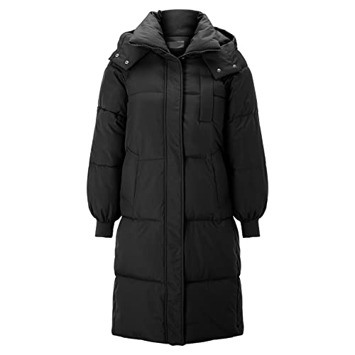 Winterjacke Damen Lang Warm Gefüttert Mantel Puffer Warm Daunenmantel Steppjacke Elegant Winter Winterjacke Bodenlanger Reißverschluss Daunenjacke Jacken Steppmantel Jacket Outdoorjacke Damenmantel von Generisch