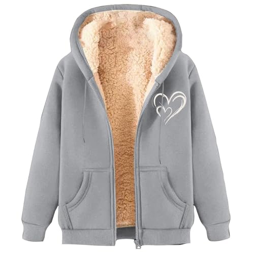 Winterjacke Damen Warm Fleecejacke Damen Lang Große Größen Wollpullover Plus Samt Freizeitjacke Rundhals Sport Oberteile Dicker Sweatpullover Einfarbig Kapuzenpullover Warm Softshelljacken Bequeme Winterjacke Damen Warm Fleecejacke Damen Lang Große Größen Wollpullover Plus Samt Freizeitjacke Rundhals Sport Oberteile Dicker Sweatpullover Einfarbig Kapuzenpullover Warm Softshelljacken Bequeme von Generisch