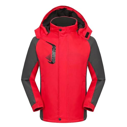 Winterjacke Damen Wasserdicht Warm Gefüttert Regenjacke Windbreaker Atmungsaktiv mit Kapuze Trenchcoat Übergangsjacke Sport Camping Kapuzenjacke Fleecejacke Winddicht Reisen Mantel Windjacke von Generisch