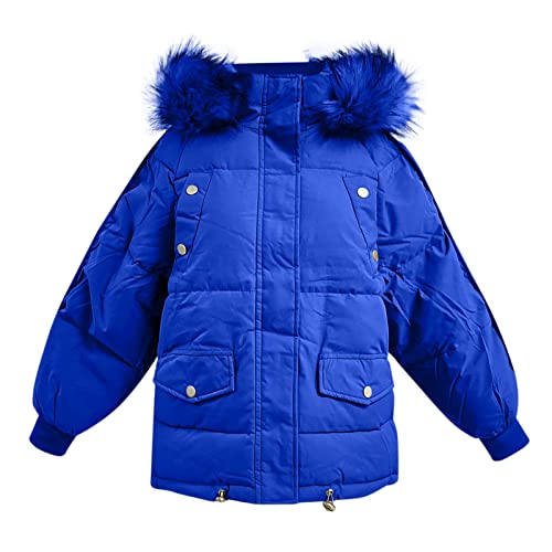 Winterjacke Damen Wintermantel Winterparka Winter Jacke Parka Daunenmantel Puffermantel Abnehmbarer Kapuze Outdoor Jacke Für Winter Dicker Warm Übergangsjacke Winter Steppmantel(Blau,L) von Generisch