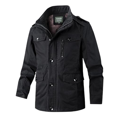 Winterjacke Freizeitjacke Herren Sportlich - Vielen Taschen Cargo Winterparka Bomberjacke Militärjacke Arbeitsjacke Reißverschluss Fliegerjacke Warm Gefüttert Jacke Übergangsjacke Männer Freizeit von Generisch