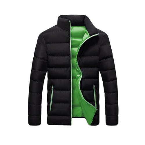 Winterjacke Herren Leichte Warm Große Größen Daunenjacke Steppjacke mit Reißverschluss Bequeme Casual Basic Jacket Übergangsjacke Winter Outdoor Winddicht Softshelljacke Wanderjacke (Green, L) von Generisch