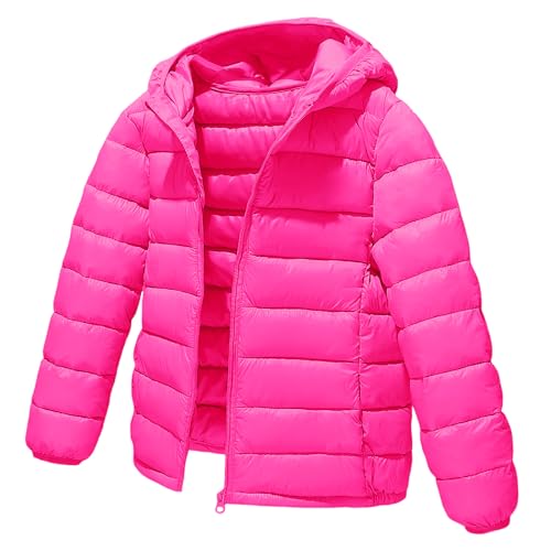Winterjacke Jungen Mädchen Leichte Steppjacke mit Kapuze Winter Mode Daunenjacke Niedliche Einfarbig Wintermantel Kinder Casual Softshelljacke Warme Puffer Jacke Mit ReißVerschluss 3-18 Jahre von Generisch