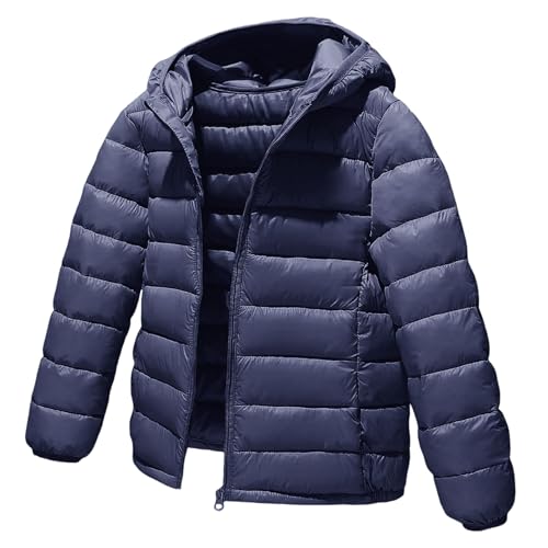 Winterjacke Jungen Mädchen Leichte Steppjacke mit Kapuze Winter Mode Daunenjacke Niedliche Einfarbig Wintermantel Kinder Casual Softshelljacke Warme Puffer Jacke Mit ReißVerschluss 3-18 Jahre von Generisch