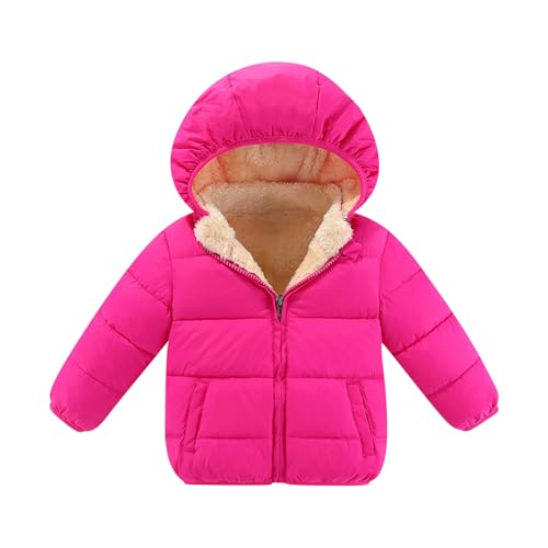 Generisch Winterjacke Mädchen Daunenjacken Thermo Mantel Gefütterte Wintermantel Winddicht Steppjacke Kapuzenjacke Jacken Outdoorjacke Daunenmantel Warm Thermojacke Hot Pink, 5 Jahre von Generisch