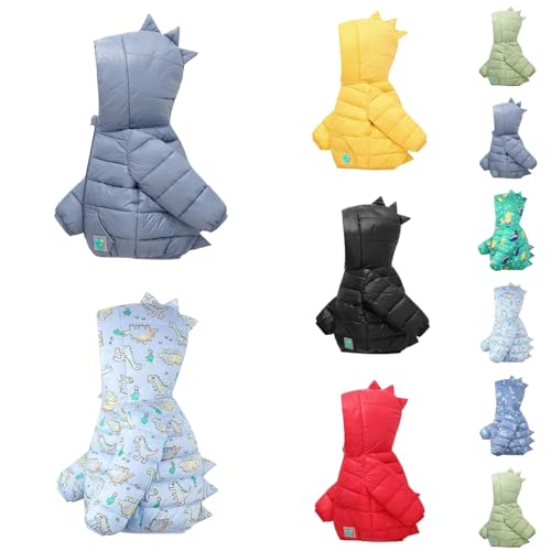Winterjacke Mädchen Kinder Warme Leichte Steppjacke Jungen Mit Dinosaurier-Design Daunenjacken Warme Puffer Jacke Casual Winddicht Kapuzenjacke Freizeitjacke 2-3 Jahre Blau von Generisch