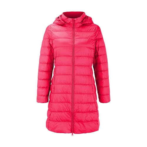 Winterjacke Steppmantel Damen Wintermantel mit Kapuze Lang Outdoor Warm Gefüttert Steppjacke Schwarz Daunenjacke Damen Winter Frauen Zipper Mantel Damen Parka von Generisch