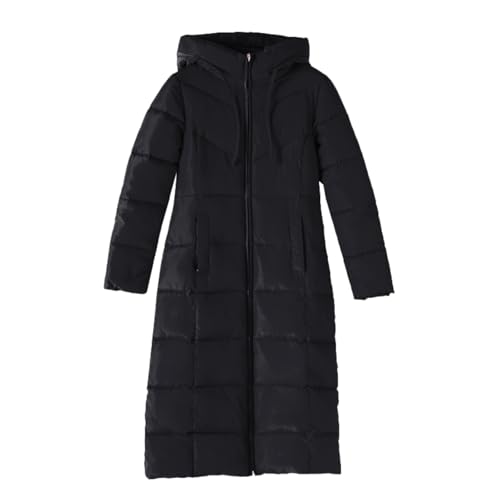 Winterjacke Steppmantel Damen Wintermantel mit Kapuze Lang Outdoor Warm Gefüttert Steppjacke Schwarz Daunenjacke Damen Winter Frauen Zipper Mantel Damen Parka von Generisch