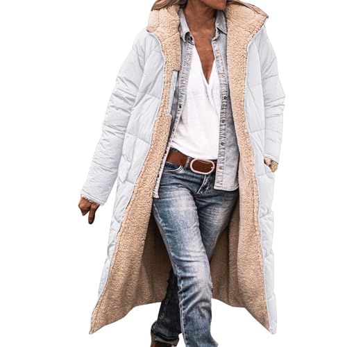 Winterjacken Für Damen, Gefütterte Regenjacke Damen, Wintermantel Lang Warm Winterjacke Outdoor Gefütterte Fleecejacken Winter Jacke Herbst Mantel Herbstjacke Übergangsjacke Steppjacke Parka von Generisch