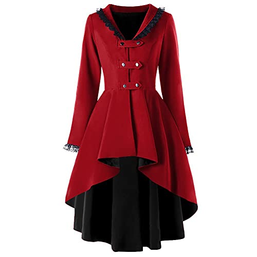 Wintermantel Damen Elegant A Linie Lang Trenchcoat Damen Damen Winter Tailliert Mantel Damen Winter Vorne Kurz Hinten Lang Winterjacke Warm mit Knöpfen Lange Damenmantel mit Spitze Patchwork Wintermantel Damen Elegant A Linie Lang Trenchcoat Damen Damen Winter Tailliert Mantel Damen Winter Vorne Kurz Hinten Lang Winterjacke Warm mit Knöpfen Lange Damenmantel mit Spitze Patchwork von Generisch