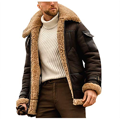 Wintermantel Herren Elegant Lang Leicht Warm Original Wintermantel Übergangsjacke Herbst Atmungsaktiv 4Xl Outdoor Winterparka Wolljacke Schurwolle Oversized Winter Ohne Kapuze Winterjacke Fleecejacke von Generisch