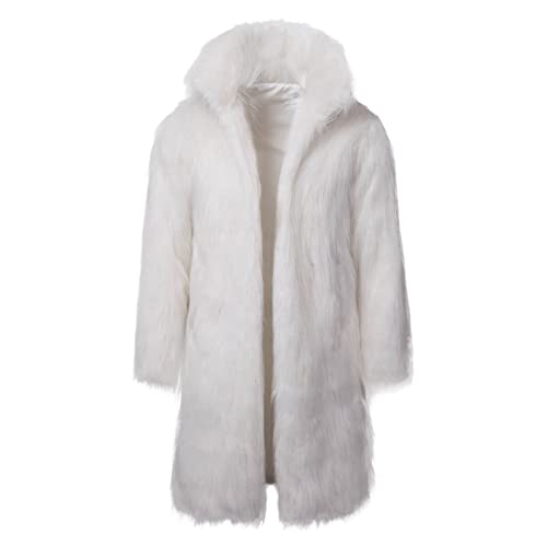 Wintermantel Herren: Winter Langarm Vintage Gefüttert Winterjacke Pelzmantel Warm Plüsch 5Xl Schwarz Kunstpelz Mantel Wintermantel Pelzkragen Lang Felljacke Pelzjacke von Generisch