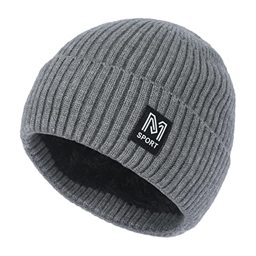 Wintermütze Herren,Geschenke für Männer Frauen Warme Beanie Winter Mütze, icker,Weicher,Doppelschichtiger Plüschfutterhut MüTze Schwarz Beanie Herren WintermüTze WollmüTze Winter Beanie Herren Xxl von Generisch
