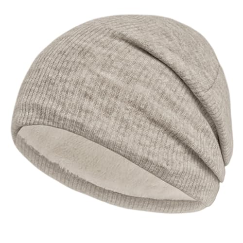 Wintermütze Herren Damen Strickmütze Beanie Mütze Wollmütze Winter Erwachsener klassisches Design Herrenmütze MüTze Herren Fleece Beanie Herren WintermüTze WollmüTze MüTze Herren Leder Braun Winter von Generisch