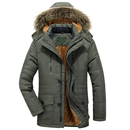 Winterparka Herren Lang Warm Gefüttert, Winterjacke Herren Mit Vielen Taschen, Mantel Mit Abnehmbarer Kapuze Thermojacke Dick Anorak Regulär Fit Kapuzenjacke Weich Hybridjacke Casual Winterparka Herren Lang Warm Gefüttert, Winterjacke Herren Mit Vielen Taschen, Mantel Mit Abnehmbarer Kapuze Thermojacke Dick Anorak Regulär Fit Kapuzenjacke Weich Hybridjacke Casual von Generisch
